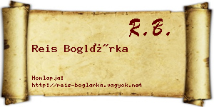 Reis Boglárka névjegykártya
